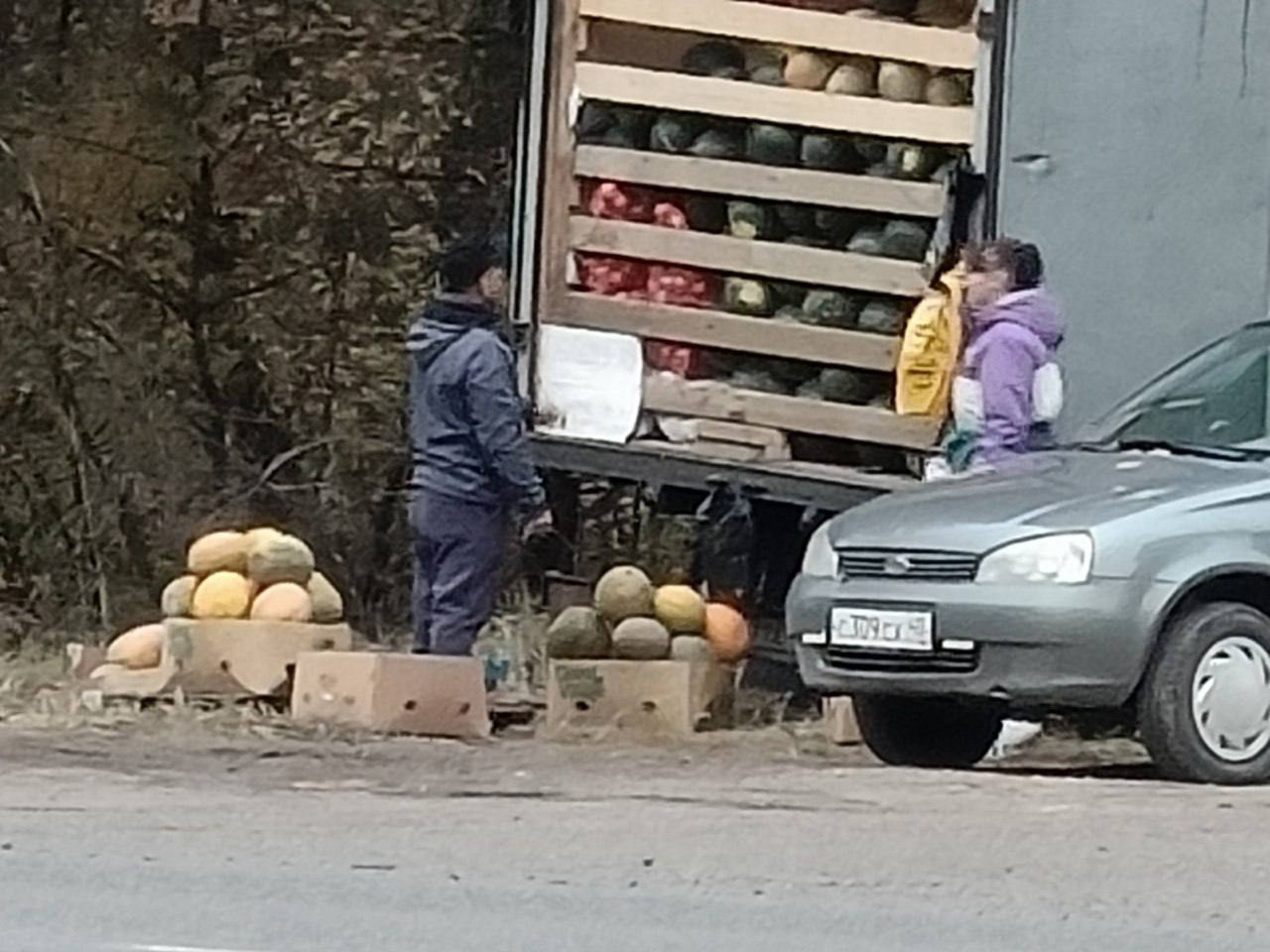 Жуковцы уже больше месяца возмущены торговлей фруктов и овощей у дороги на ул. Советская
